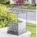 #QX19351 Graywash Metal Birdcage With Cement Planter