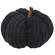 Black Chenille Stuffed Pumpkin 5.75"