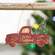 Glittered Wood Merry Christmas Truck Ornament 35522;