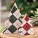 Distressed Wooden Plaid Christmas Trees, 2/Set 35720;