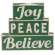 Plaid Joy Peace Believe Wooden Blocks, 3/Set 35722
