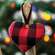 Red & Black Buffalo Check Heart Ornament 14732;