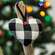 Black & White Buffalo Check Heart Ornament 14733;