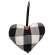 Black & White Buffalo Check Heart Ornament 14733