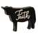 Faith Distressed Black Cow Sitter