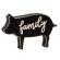 Family Distressed Black Pig Sitter #35839