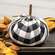 Black & White Buffalo Check Stuffed Pumpkin 6.5" CS38265;