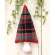 Red, Black, Gray Plaid Fabric Christmas Tree Ornament 8" CS38267