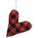 Felt Red & Black Buffalo Check Heart Pillow Ornament w/Rusty Jingle Bells #CS38301