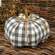 #CS38330 Gray Buffalo Check Stuffed Pumpkin, 8"