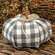 #CS38331 Gray Buffalo Check Stuffed Pumpkin, 6.5"