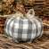 #CS38332 Gray Buffalo Check Stuffed Pumpkin 4.75"