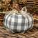 #CS38332 Gray Buffalo Check Stuffed Pumpkin 4.75"