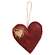 Red Felt Heart Ornament w/Wooden Heart Accent