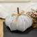Ticking Stripe Stuffed Pumpkin, 8" ;