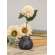 Distressed Black Wood Round Flower Holder #35965