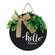 Hello There Round Sign w/Greenery