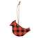 Red & Black Buffalo Check Cardinal Ornament