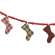Wooden Plaid Stockings & Beads Garland #36152