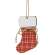 Red Plaid Stocking Ornament With Jute #36460