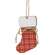 Red Plaid Stocking Ornament With Jute