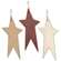 Distressed Burgundy, Cream or Ivory Primitive Star Ornament, 3 Asstd.