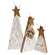 3/Set, Distressed Rustic Wood White Christmas Trees