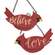 2/Set, Believe & Love Wooden Cardinal Ornaments