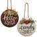 Hello Santa/Candy Canes Button Holly Ornament, 2 Asstd.
