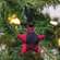 Red & Black Buffalo Check Fabric Star Hanger Ornament 15319;
