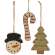 3/Set, Wooden Christmas Cookie Ornaments with hangers #36661