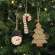 3/Set, Wooden Christmas Cookie Ornaments with hangers #36661