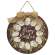 Happy Easter White Easter Egg Wreath Round Sign with Burlap Bow #36833