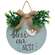 Bless Our Nest Round Sign with Greenery & Burlap Bow