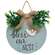 Bless Our Nest Round Sign with Greenery & Burlap Bow #36945