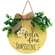 Feelin' Fine Sunshine Round Sign with Greenery & Burlap Bow