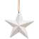 Distressed White Wooden Sparkle Star Ornament;