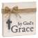 By God's Grace Square Block with Jute & Cross Charm #37026