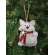 Gray Christmas Cat Fabric Ornament #CS38527
