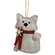 Gray Christmas Cat Fabric Ornament