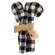 4/Set, Small Black & White Buffalo Check Fabric Candy Cane