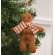 Gingerbread with Ticking Stripe Scarf Fabric Ornament #CS38635
