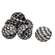6 Set, Black & White Buffalo Check Rag Balls