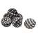 6 Set, Black & White Buffalo Check Rag Balls #15334