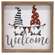 Gnome Duo USA Welcome Framed Sign