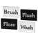 Bathroom Words Block Sign, 4 Asstd. #37147