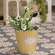 Fresh Garden Flowers Yellow Gingham Bucket 60456;