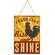 Fresh Eggs Rise and Shine Hanging Metal Sign
