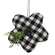 Black & White Buffalo Check Stuffed Felt Flower Ornament #CS387022