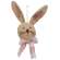Primitive Stuffed Bunny Head Ornament with Pink & White Buffalo Check Bow #CS38795